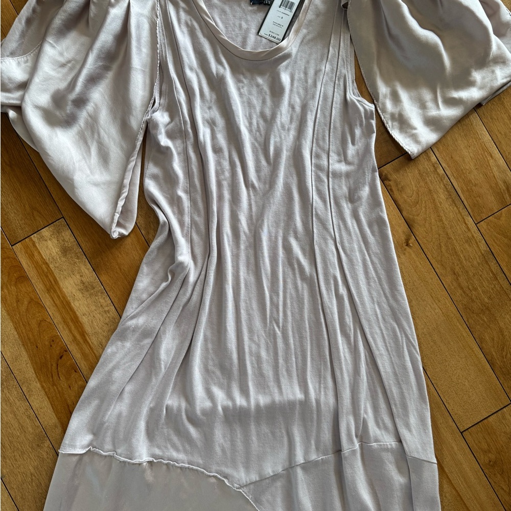 BCBGMax Pink Asymmetrical Soft Pink Dress "Katrina" in color Gardenia small NEW!